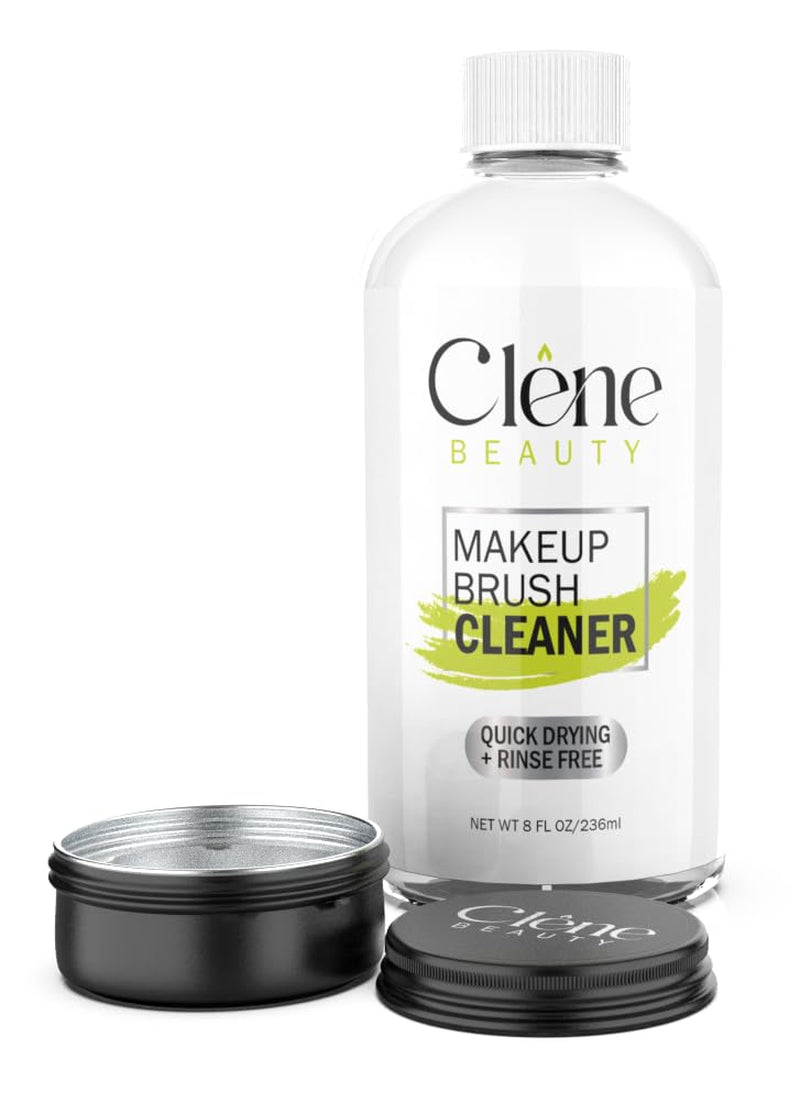 Makeup Brush Cleaner - Makeup Brush Cleaner Solution - Rinse Free - Quick Drying Make up Brush Cleaner - Removes Oily Foundation - Deep Cleaning for Makeup Brushes (8 Oz Kit)