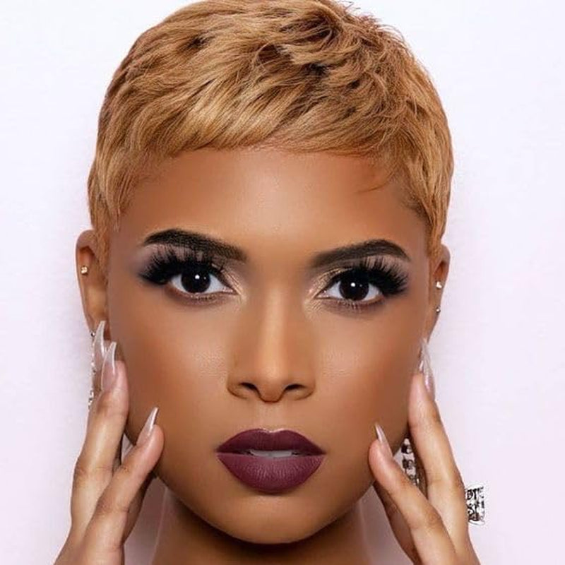 Beisd Short Pixie Cut Hair Natural Synthetic Wigs for Women Heat Resistant Wig Natural Hair Women'S Fashion Wig