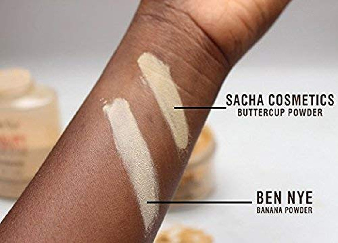 Sacha BUTTERCUP Setting Powder. No Ashy Flashback. Blurs Fine Lines and Pores. Loose, Translucent Face Powder to Set Makeup Foundation or Concealer. for Medium to Dark Skin Tones, 1.75 Oz.