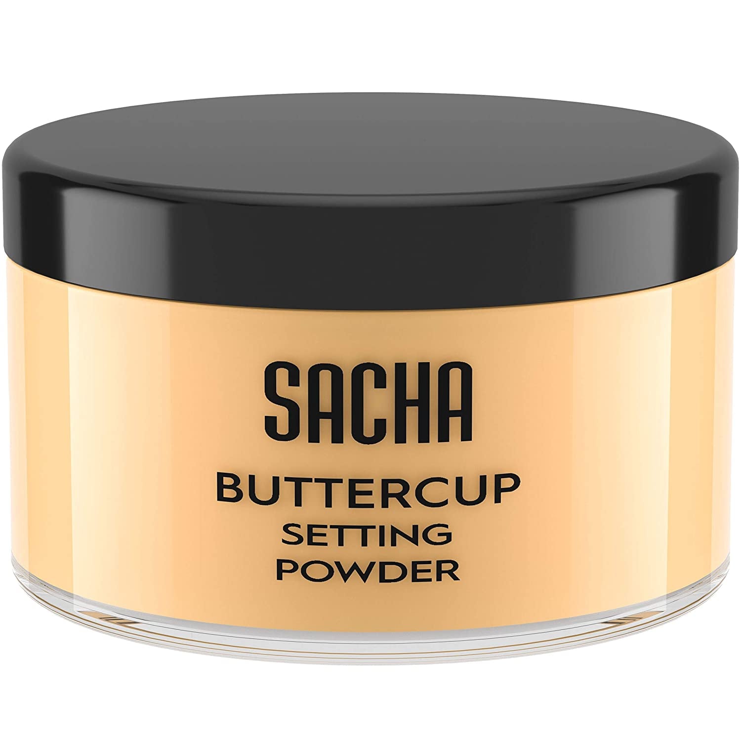 Sacha BUTTERCUP Setting Powder. No Ashy Flashback. Blurs Fine Lines and Pores. Loose, Translucent Face Powder to Set Makeup Foundation or Concealer. for Medium to Dark Skin Tones, 1.75 Oz.