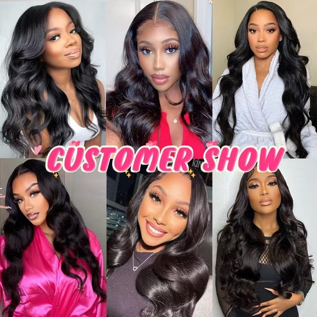 Body Wave Bundles Human Hair Brazilian Hair Bundles Real Human Hair Bundles Body Wave Virgin Human Hair Bundles Black Bundles Human Hair Curly Bundles Human Hair Weave Bundles (18 20 22In)